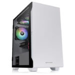 Gabinete Thermaltake S100 Tg Snow/Micro-Tower/Ventana/Sin Fuente/1 Ventilador Instalado/USB 2.0/3.0/Color Blanco/Micro-ATX/Mini-Itx/Ca-1Q9-00S6Wn-00