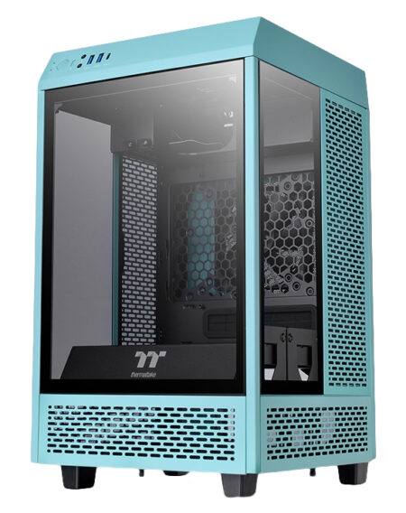 Gabinete Thermaltake Tower 100 Turquesa, Con Ventana Rgb, Mini-Tower, Mini-Itx, USB 3.0, Sin Fuente