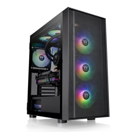GABINETE THERMALTAKE H570 TG ARGB/MIDI-TOWER/VENTANA/SIN FUENTE/4 VENTILADORES INSTALADOS/USB 2.0/3.0/COLOR NEGRO/MICRO-ATX/MINI-ITX//CA-1T9-00M1WN-00