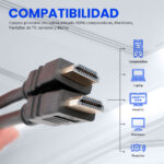Cable HDMI M-M De 2 Metros, Vorago Cab-109