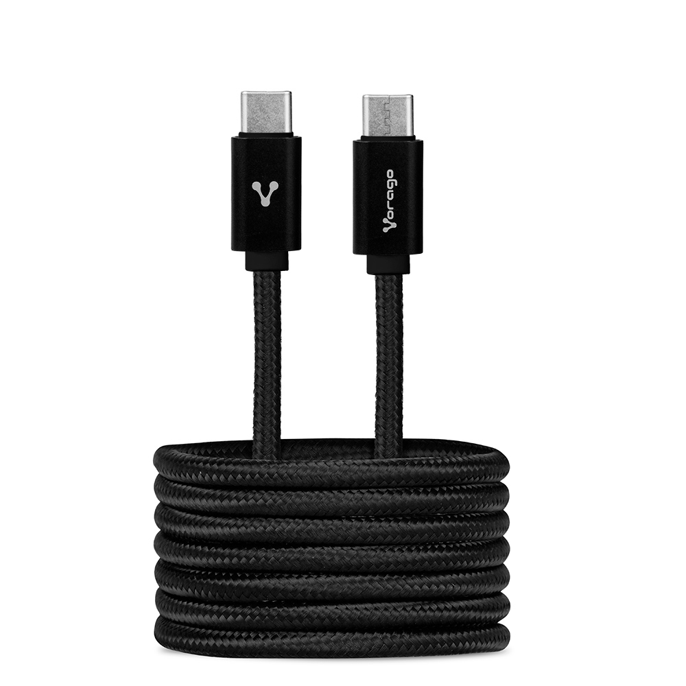 Cable Usb-c A Usb-c Vorago Cab-124-bk Negro 1 Metro Carga Rapida