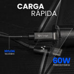 Cable USB-C A USB-C Vorago Cab-124-Bk Negro 1 Metro Carga Rapida