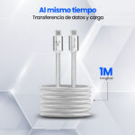 Cable USB-C A USB-C Vorago Cab-124-Wh Blanco 1 Metro Carga Rapida