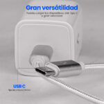 Cable USB-C A USB-C Vorago Cab-124-Wh Blanco 1 Metro Carga Rapida