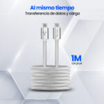 Cable USB-C A USB-C Vorago Cab-124-Wh Blanco 1 Metro Carga Rapida