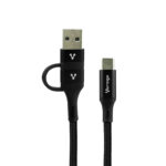 Cable Vorago Tipo C-C C/Adapt USB A Pd 60W Carga Rapida Negro Cab-126