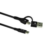 Cable Vorago Tipo C-C C/Adapt USB A Pd 60W Carga Rapida Negro Cab-126