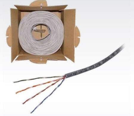 BOBINA CABLE UTP CAT.5E VORAGO CAB-207 GRIS 305MTS