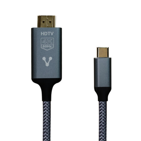 Cable Tipo C A HDMI Vorago Cab-310 4K UHD, 1.8 Mts, Color Negro