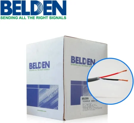 Bobina De Cable Para Seguridad Y Sonido Belden 5500Ue 0081000 305 Metros/Forro Pvc Gris Cmr Riser 2C/22Awg/2 Conductores/Calibre 22 Awg/100% Cobre/Uso Interior