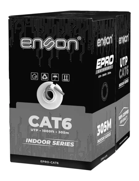 Bobina De Cable Utp Cat6 Enson 13161G305 Serie Pro-Ii Calibe 23 Awg 100% Cobre Forro Pvc Color Gris, 305Mts