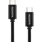 Cable Adata USB Tipo C - USB Tipo C. Conector Reversible Tipo C - Potencia Máxima De Salida De 100 W, Tejido De Nailon, (1 M De Longitud). Color Negro. Ca