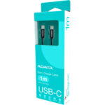 Cable Adata USB Tipo C - USB Tipo C. Conector Reversible Tipo C - Potencia Máxima De Salida De 100 W, Tejido De Nailon, (1 M De Longitud). Color Negro. Ca
