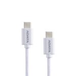 Cable Adata USB Tipo C - USB Tipo C. Conector Reversible Tipo C - Potencia Máxima De Salida De 100 W, Tejido De Nailon, (1 M De Longitud). Color Blanco. Cac