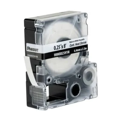 Casete De Etiquetas Continua Termo Contractil Panduit H000X025H1M/Color Blanco/0.25″X2.4M/Compatible (Awg): 22-18