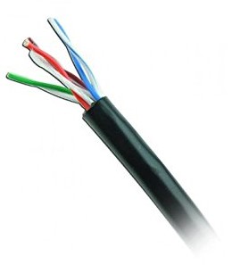 Bobina Utp Cat5E Para Exterior Sin Gel, 4 Pares, 24 Awg, Bobina De 305 Mts, 100% Cobre, Color Negro