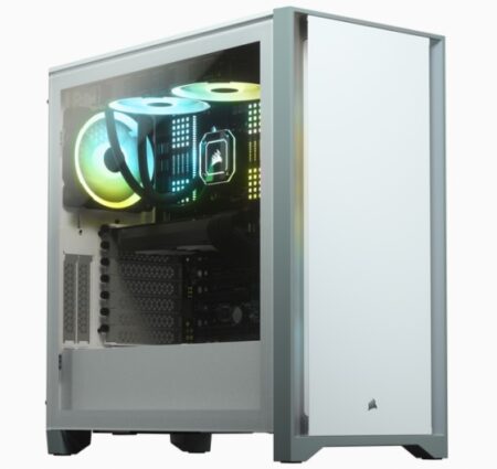 Gabinete Corsair Icue 4000D Blanco, Mediatorre C/Ventana, Sin Fuente, Tg/ATX, Cc-9011199-Ww