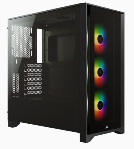 Gabinete Corsair Icue 4000X Rgb, Negro, Mediatorre C/Ventana, Sin Fuente, Tg/ATX, Cc-9011204-Ww