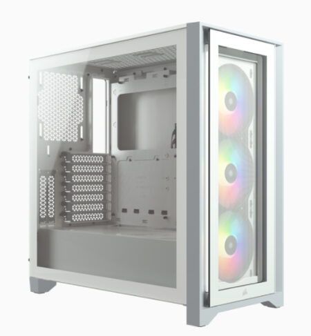 Gabinete Corsair Icue 4000X Rgb, Blanco, Mediatorre C/Ventana, Sin Fuente, Tg/ATX, Cc-9011205-Ww
