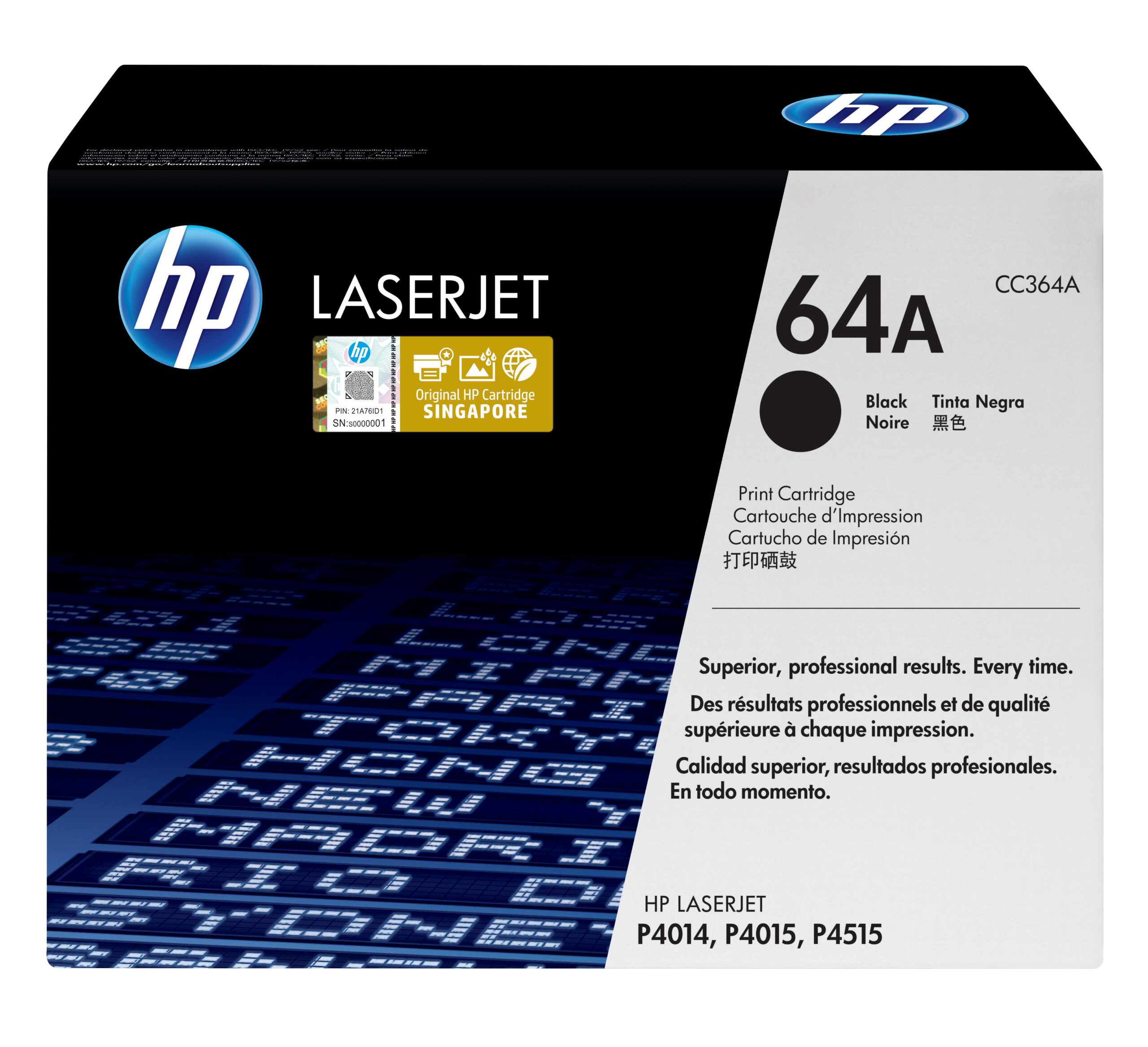TONER HP 64A NEGRO P/P4014/4015/4515 (10,000 PAGINAS) CC364A
