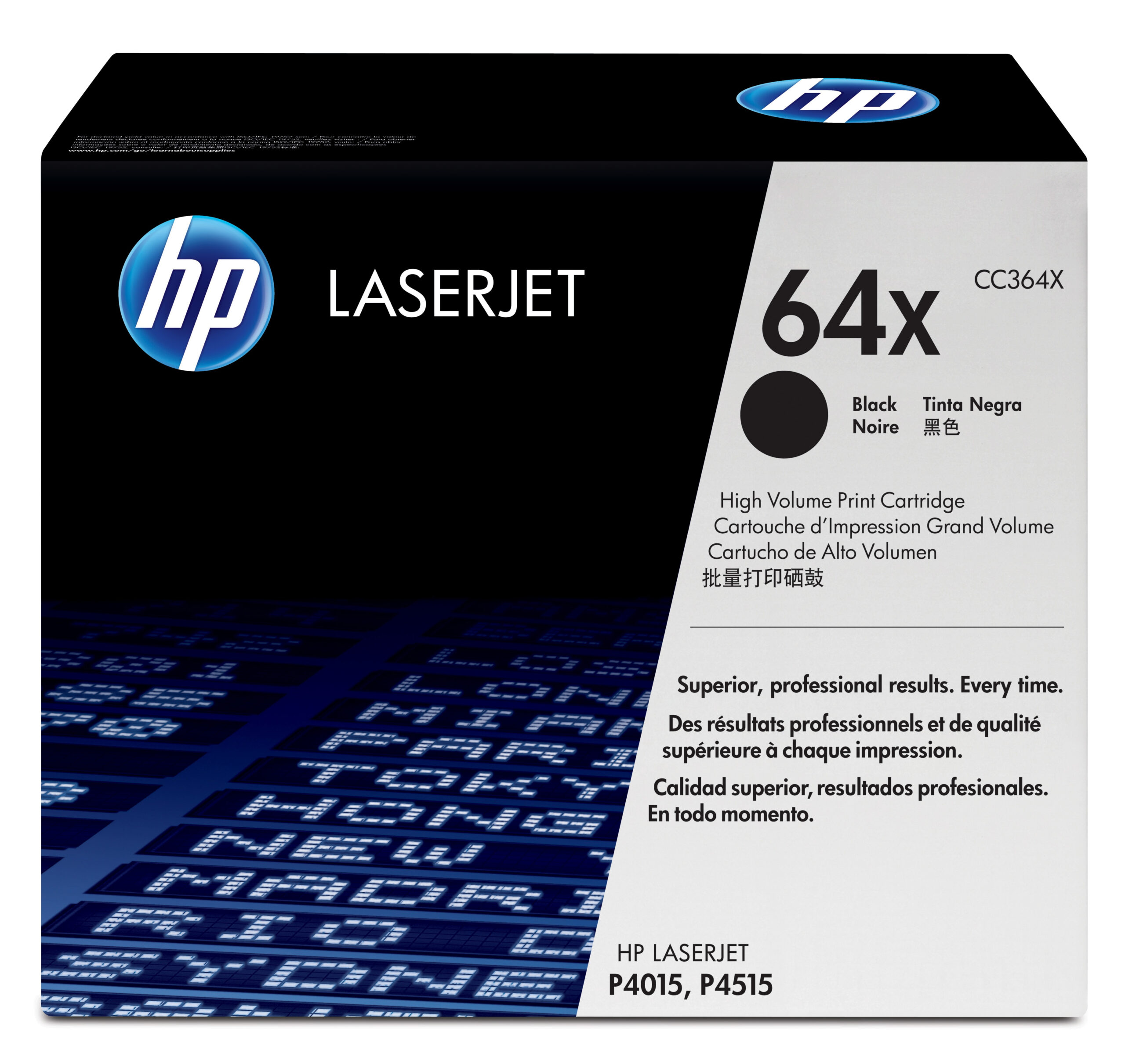 TONER HP 64X NEGRO P/P4014/4015/4515 (24,000 PAGINAS) CC364X