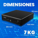 Cajon De Dinero Vorago Cd-100 8 Monedas, 5 Billetes, RJ11, Negro