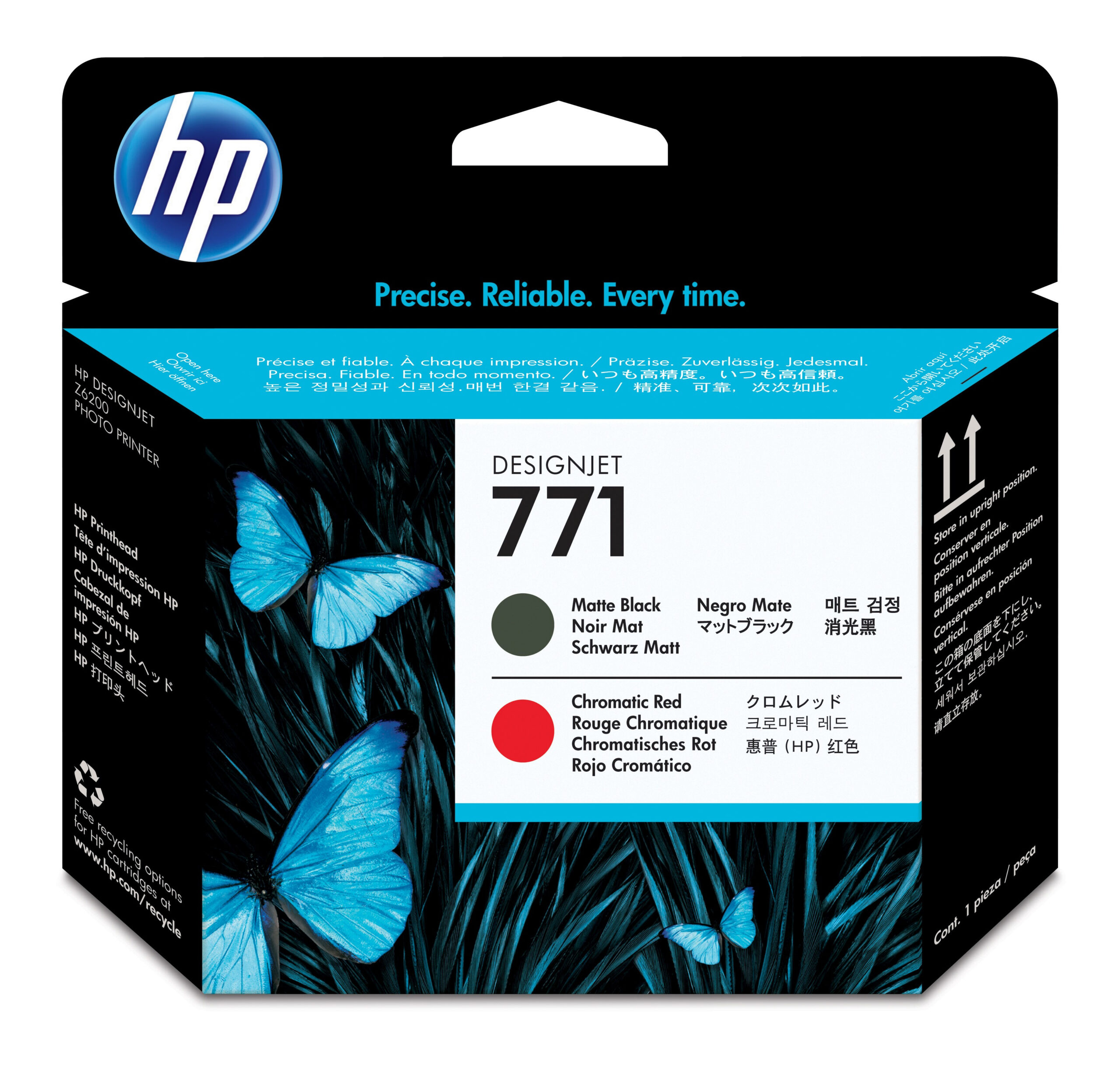 Cabezal Hp Lf 771 Negro Matte/rojo Cromatico Z6200, Ce017a