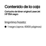 Toner HP 55A Negro 6,000 Paginas P/Laserjet P3015 Ce255A