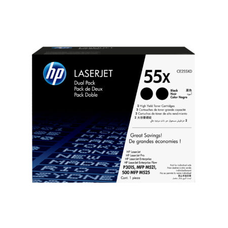 Dual Pack Toner HP 55X Alto Rendimiento Ce255Xd 2 Piezas