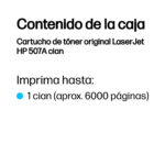 Toner HP 507A Color Cyan 6,000 Paginas Ce401A
