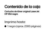 Toner HP 05A Negro Negro P/2030/2035 Ce505A