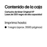TONER HP LASERJET 30X NEGRO DE ALTA CAPACIDAD 3,500 PAG., CF230X