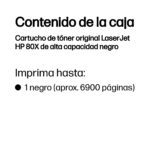 Toner HP 80X Negro P/Laserjet, 6900 Paginas, Cf280X