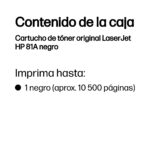 Toner HP 81A Cf281A Negrolaser M630Z/M630F/M630H
