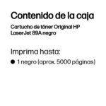 Toner HP 89A Color Negro 5000 Paginas, Cf289A