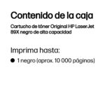 Toner HP Laserjet 89X Negro Alta Capacidad, 10,000 Paginas, Cf289X
