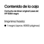 Toner HP 508A Negro, 6,000 Paginas, Cf360A