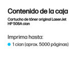 Toner HP 508A Cian Cf361A, 5000 Paginas