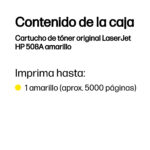 TONER HP 508A COLOR AMARILLO, 5000 PAGINAS, CF362A