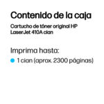 TONER HP 410A COLOR CYAN 2,300PAGINAS P/LASERJET M477