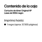 Toner HP 655A Negro/12,500 Paginas/Cf450A