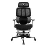 Silla Game Factor Cgm700 Mesh / Reclinable / Descansa Brazos 3D / Estrella Metalica / Negro -