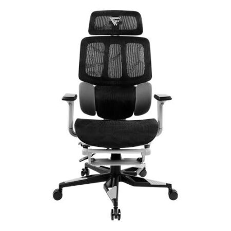 Silla Game Factor Cgm700 Mesh / Reclinable / Descansa Brazos 3D / Estrella Metalica / Negro -