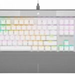 TECLADO ALAMBRICO MECANICO GAMER CORSAIR CH-910951A-NA K70 RGB PRO, RETROILUMINADO, SWITCH OPX, INGLES,BLANCO