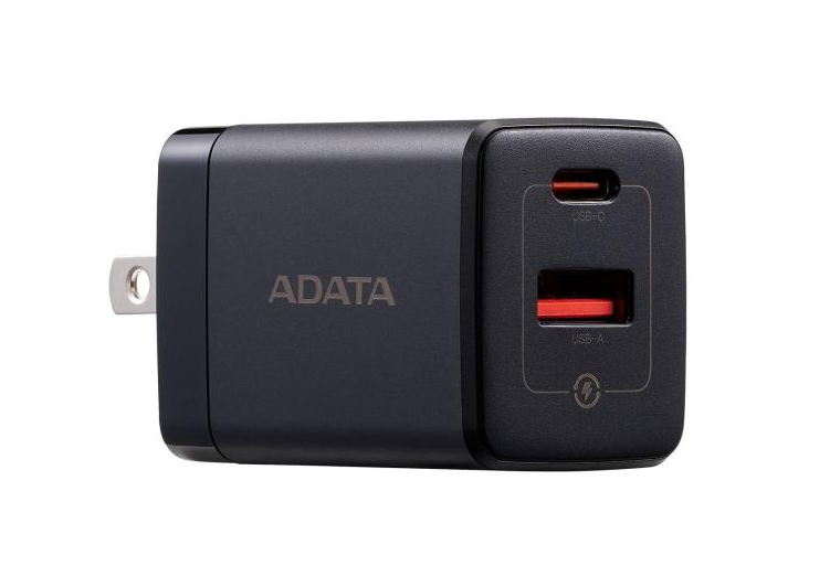 Cargador De Pared Adata Chargeru-0352-qcpdbk 35w, 1 Puertos Usb-c, 1 Puerto Usb-a, Enchufe Plegable, Negro