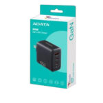 Cargador De Pared Adata Chargeru-0653-Qcpdbk 65W, 2 Puertos USB-C, 1 Puerto USB A Enchufe Plegable, Negro