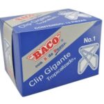 Clip Baco Gigante 1 12296 Zincado. Caja Con 12 Clips. Clip Gigante Metálico Zincado. -