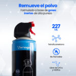 Aire Comprimido Vorago 227Ml Vorago Cln-106, Negro C/ Azul, 227 Ml, Aire Comprimido, Limpieza De Equipos, Tetrafluoroetano