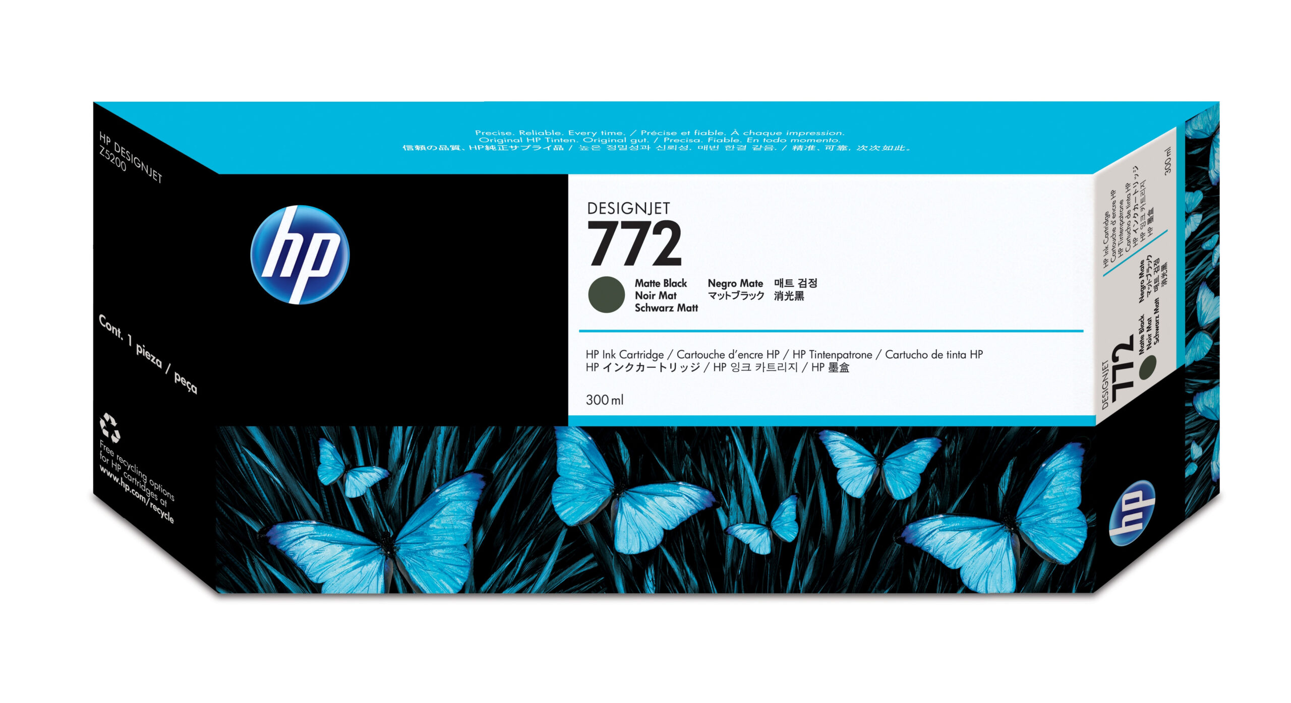 Hp 772 Negro Matte 300ml Tinta Amplio Formato Cn635a