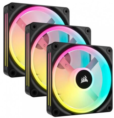 Ventilador Para Gabinete Corsair Co-9051002-Ww Icue Link Qx120 Rgb 3X120Mm, Co-9051002-Ww, Rgb, Domo Magnetico, Color Negro
